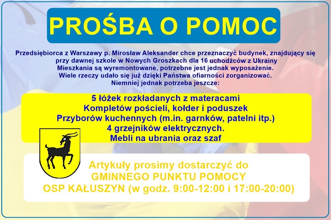 Prośba o pomoc dla obywateli Ukrainy